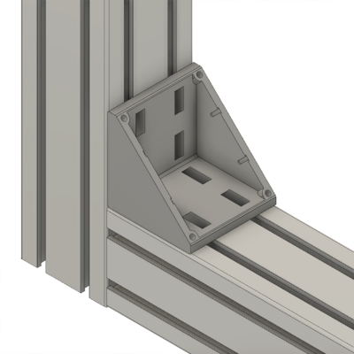 40-130-0 MODULAR SOLUTIONS ALUMINUM GUSSET<br>90MM X 90MM ANGLE WITH OUT HARDWARE